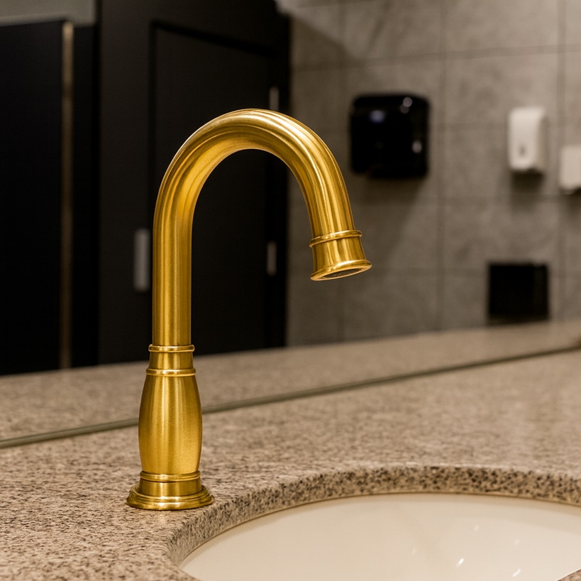 Gold Automatic Sensor Touchless Basin Faucet
